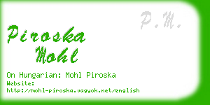 piroska mohl business card